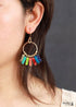 Boho Earrings, Dangle Earrings, Red Blue Green Chakra